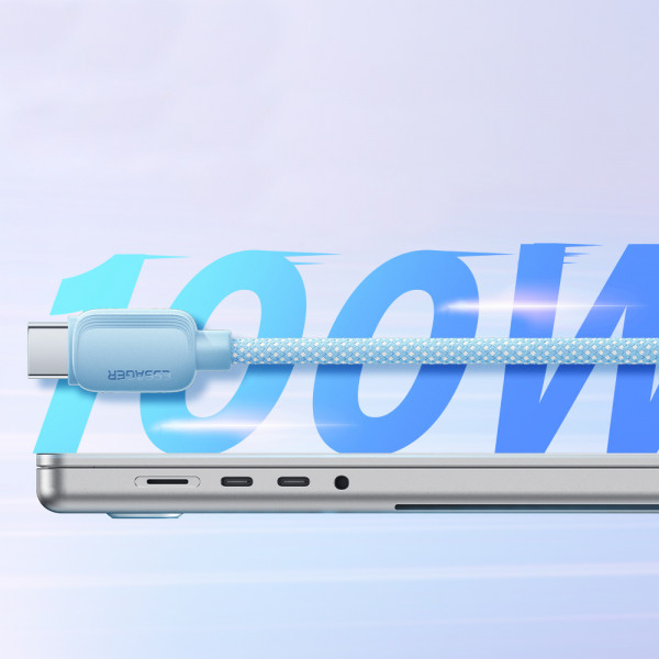 Кабель Essager Breeze USB Type-C - USB Type-C (M/M), 100W, 1 м Blue (EXCTT1-WL03-P)