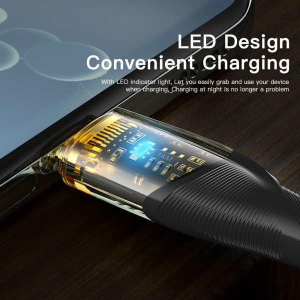 Кабель Essager Interstellar Transparent Design USB - USB Type-C (M/M), 100W, 2 м Black (EXCT-XJA01-P)