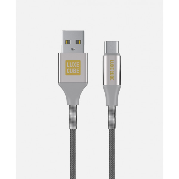 Кабель Luxe Cube Armored USB - USB Type-C, 1 м, сірий (8886668688949)
