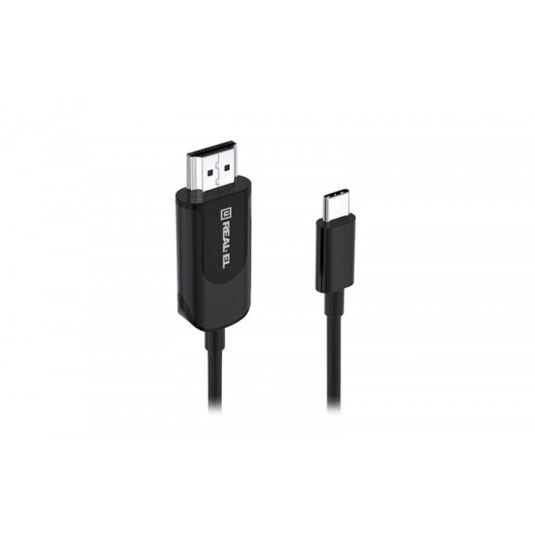 Кабель REAL-EL CHD-180 HDMI - USB Type-C (M/M), 1.8 м, Black (EL123500044)