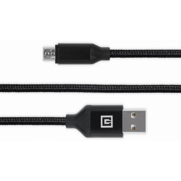 Кабель REAL-EL Premium Fabric USB - micro USB (M/M), 2 м, Black (EL123500048)