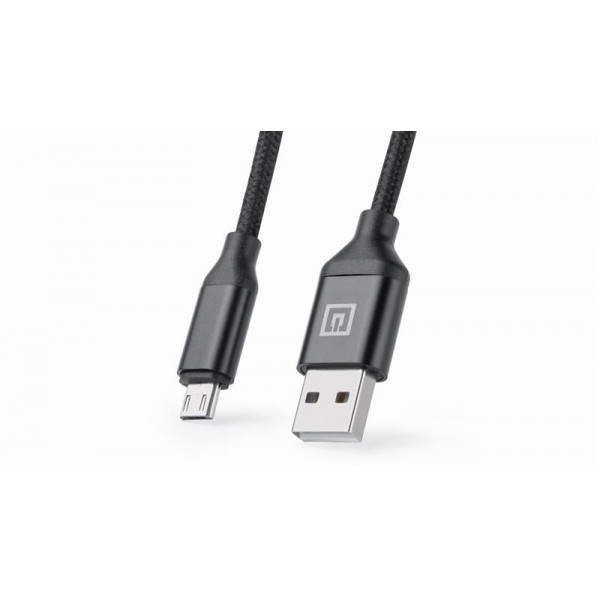 Кабель REAL-EL Premium Fabric USB - micro USB (M/M), 2 м, Black (EL123500048)