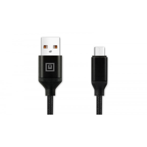 Кабель REAL-EL Premium Fabric USB - micro USB (M/M), 2 м, Black (EL123500048)