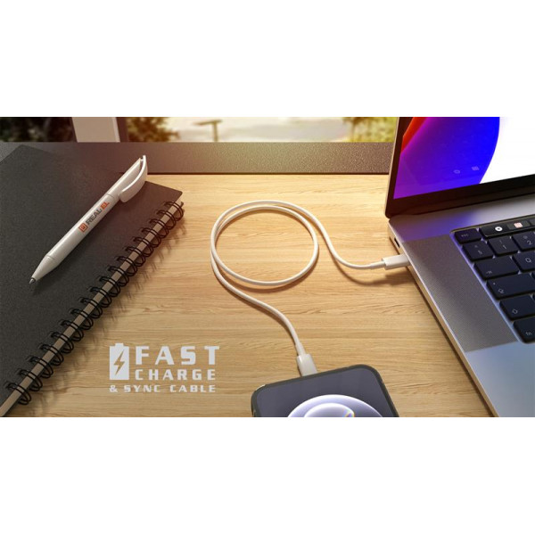 Кабель REAL-EL USB Type-C - Lightning (M/M), 1 м, White (EL123500057)