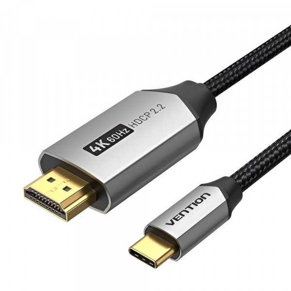 Кабель Vention HDMI - USB Type-C (M/M), V 2.0, 1.5 м, чорний/сірий (CRBBG)