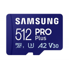Карта пам`яті MicroSDXC 512GB UHS-I/U3 Class 10 Samsung Pro Plus R180/W130MB/s + SD-адаптер (MB-MD512SB/WW)