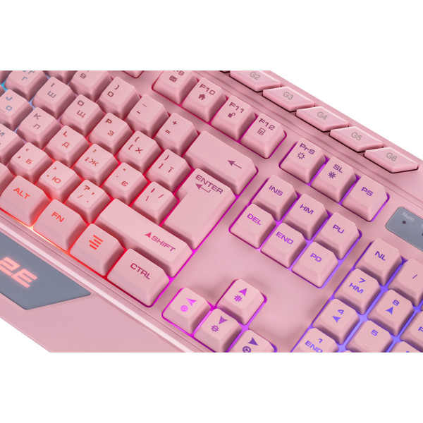 Клавіатура 2E Gaming KG315 RGB USB Pink Ukr (2E-KG315UPK)