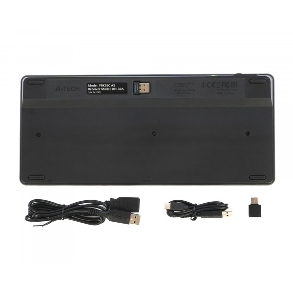 Клавіатура бездротова A4Tech FBK26C AS Black