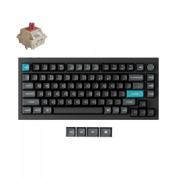 Клавіатура бездротова Keychron Q1 Ultra Keychron Red Switch Black RGB (Q1U-M1-UA)