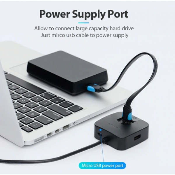 Концентратор Vention 4-Port USB 3.0, 0.5 m (CHBBD)