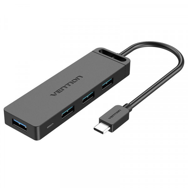 Концентратор Vention 4-Port з micro USB живленням 0.15M Black (TGKBB)