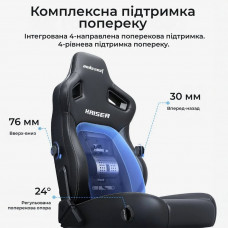 Крісло для геймерів Anda Seat Kaiser 4 V2 Size XL PVC Dark Gray Fabric (AD12YDDC-XLL-20-GB-CF-03)