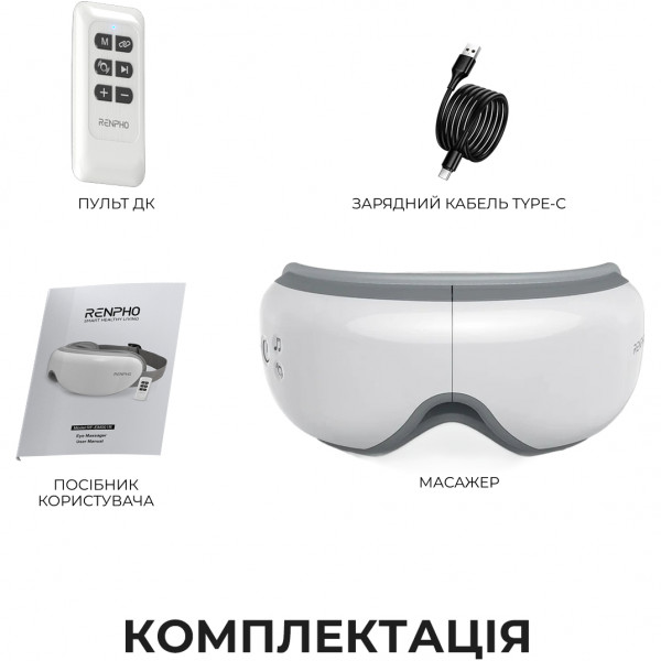 Масажер для очей RENPHO Eyeris 1 Eye Massager White (RF-EM001R-WH)