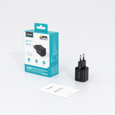 Мережевий зарядний пристрій Choetech (USB-C+USB-A) Black (PD5012-EU-BK)