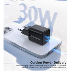 Мережевий зарядний пристрій Choetech (USB-C+USB-A) Black (PD5012-EU-BK)