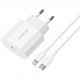 Мережевий зарядний пристрій Essager Vanjane 20W USB-C White (EFJB02-XBL02-T) + кабель Lightning