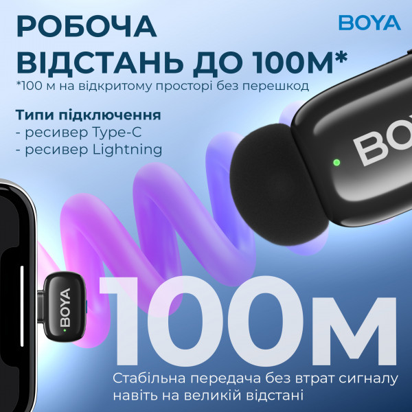 Мікрофон BOYA mini-12 Type-C/Lightning Black