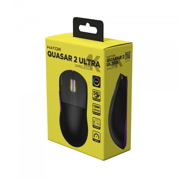Миша бездротова Hator Quasar 2 Ultra 4K Wireless Black/Lilac (HTM570BL)