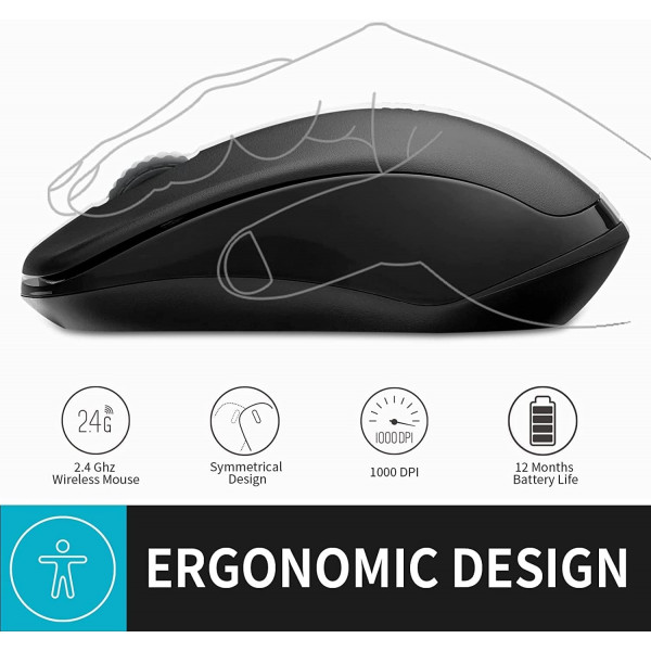 Миша бездротова Rapoo 1620 Wireless Black
