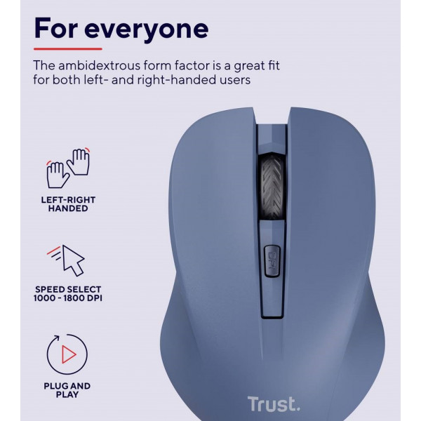 Миша бездротова Trust Mydo Silent Wireless Blue (25041)