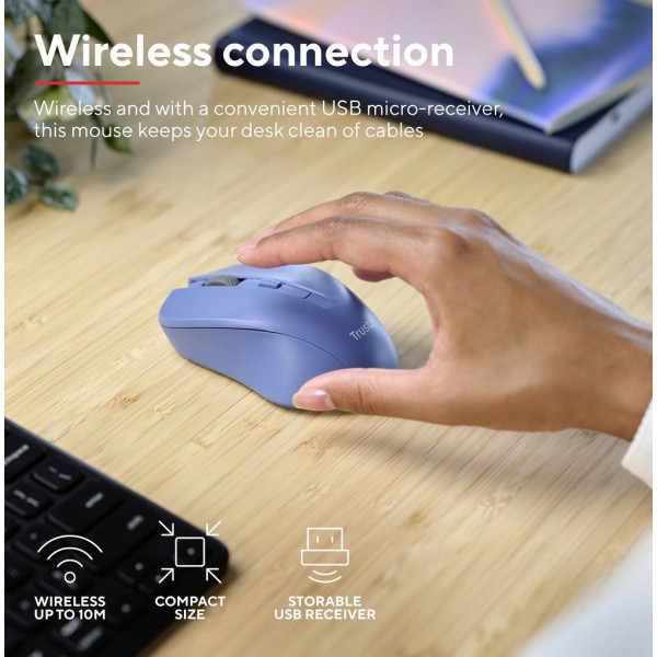 Миша бездротова Trust Mydo Silent Wireless Blue (25041)