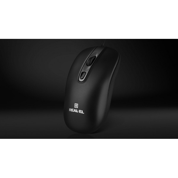 Миша REAL-EL RM-222 Black (EL123200040)
