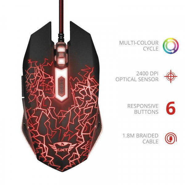 Миша Trust GXT 105X Izza LED Black (24618)