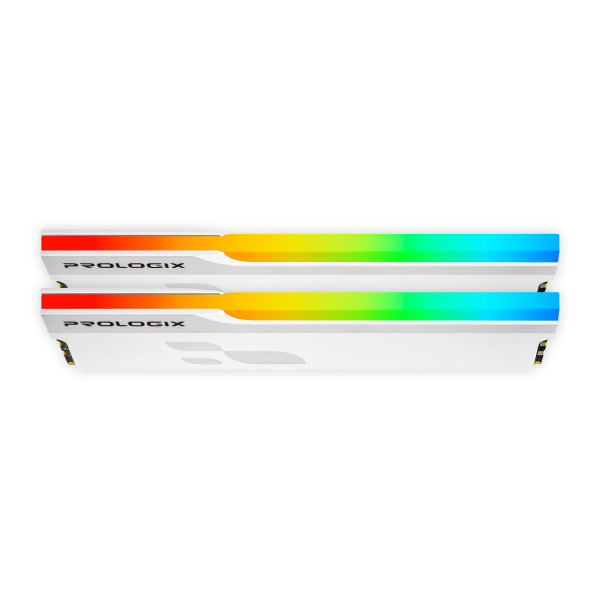 Модуль пам`ятi DDR5 2x16GB/6000 Prologix Onyx White RGB (PRO32GB6000YWR5K)