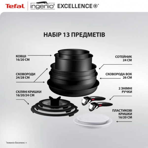 Набір посуду Tefal Ingenio Excellence+ 13 предметів (P0009753)