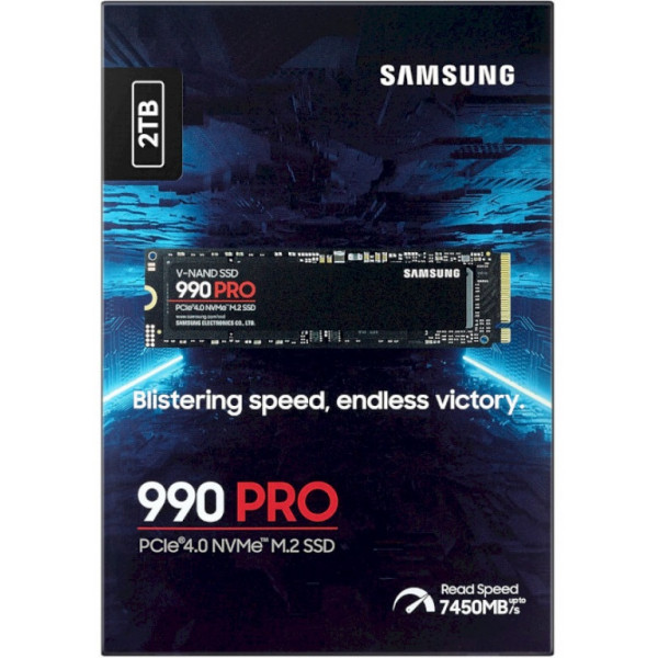 Накопичувач SSD 2ТB Samsung 990 PRO M.2 2280 PCIe 4.0 x4 NVMe V-NAND MLC (MZ-V9P2T0BW)