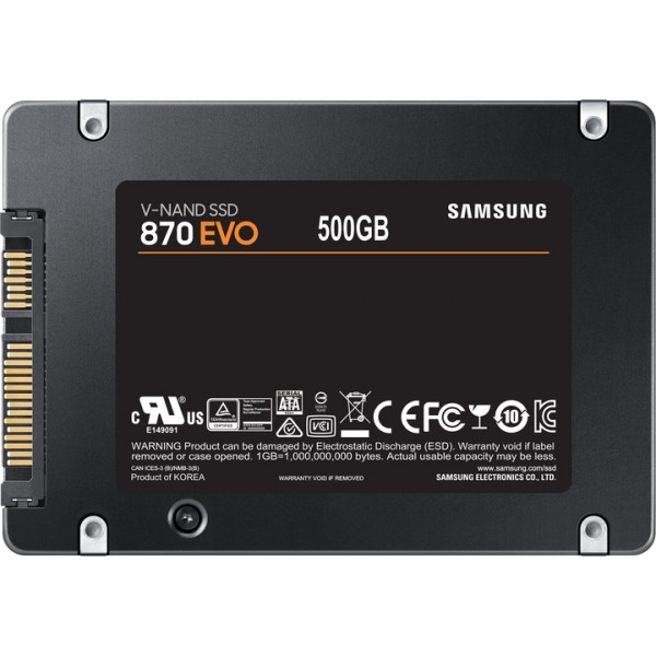 Накопичувач SSD 500GB Samsung 870 EVO 2.5" SATAIII MLC (MZ-77E500B/EU)