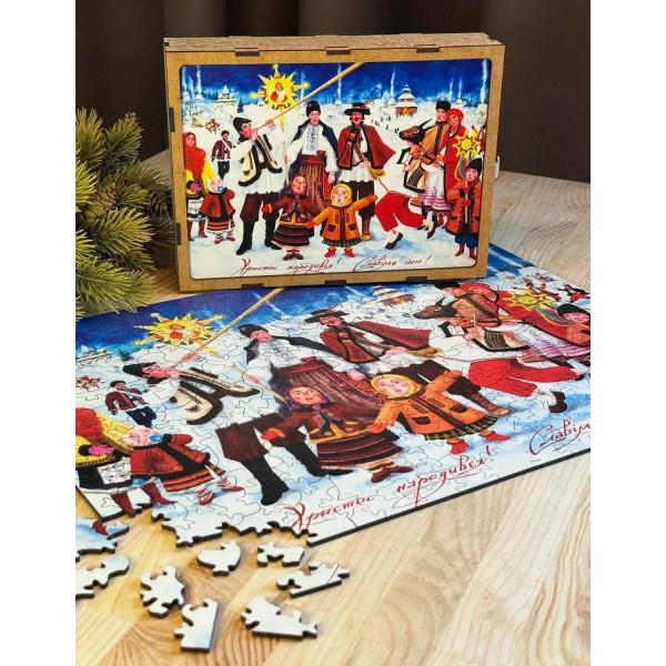 Пазл дерев`яний UkrainianPuzzles Українське різдво