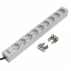 Розетковий блок Zpas 19" 1U 9хSchuko, без вимикача, вилка С14 (W-LZ30-09-SU-000-K)