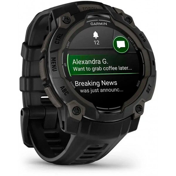 Смарт-годинник Garmin Instinct 3 45mm AMOLED Black with Black Silicone Band (010-02936-40)