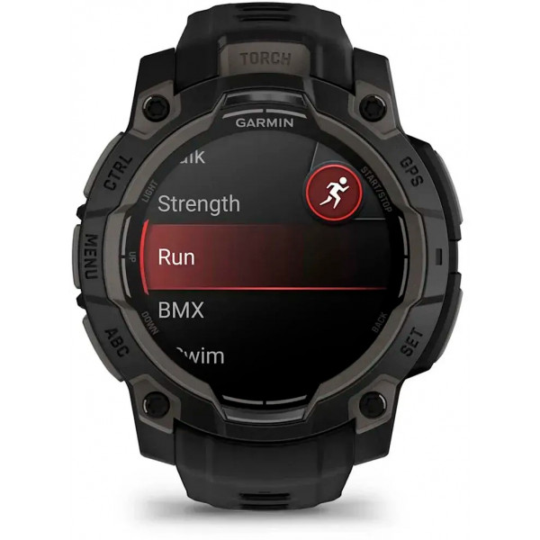 Смарт-годинник Garmin Instinct 3 45mm AMOLED Black with Black Silicone Band (010-02936-40)