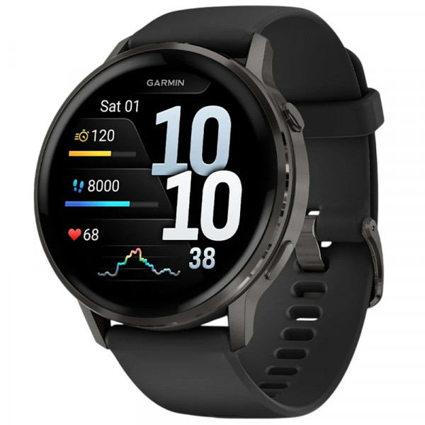 Смарт-годинник Garmin Venu 4 45mm Black with Black Silicone (010-03014-40)