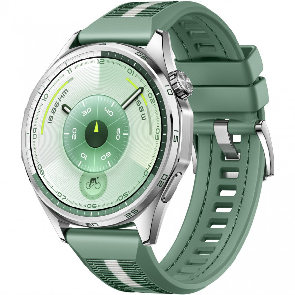 Смарт-годинник Huawei Watch GT 6 46mm Steel with Green Woven Strap (55020FTV)