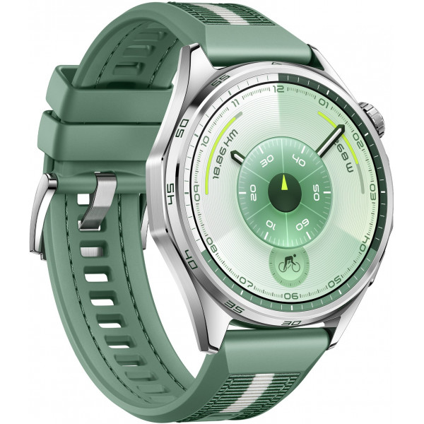 Смарт-годинник Huawei Watch GT 6 46mm Steel with Green Woven Strap (55020FTV)