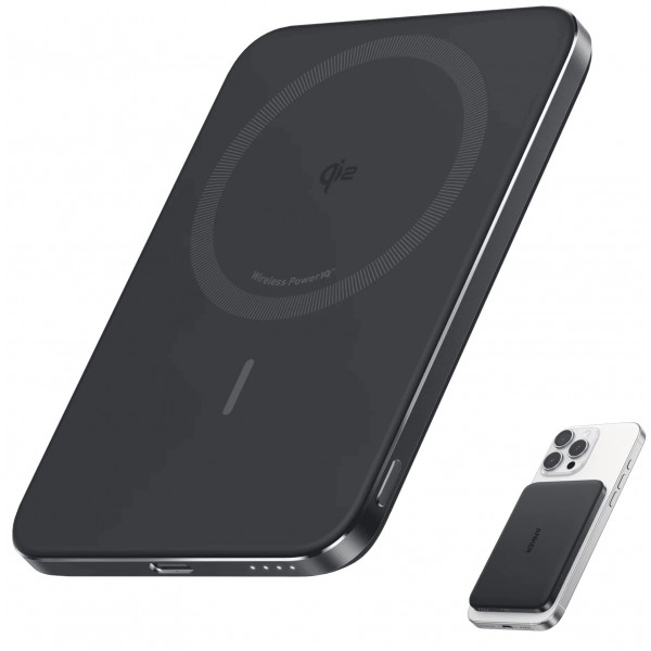 Універсальна мобільна батарея Anker Nano MagGo Slim 5000mAh 20W Black (A1665H11)
