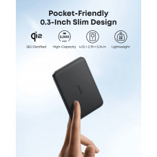 Універсальна мобільна батарея Anker Nano MagGo Slim 5000mAh 20W Black (A1665H11)