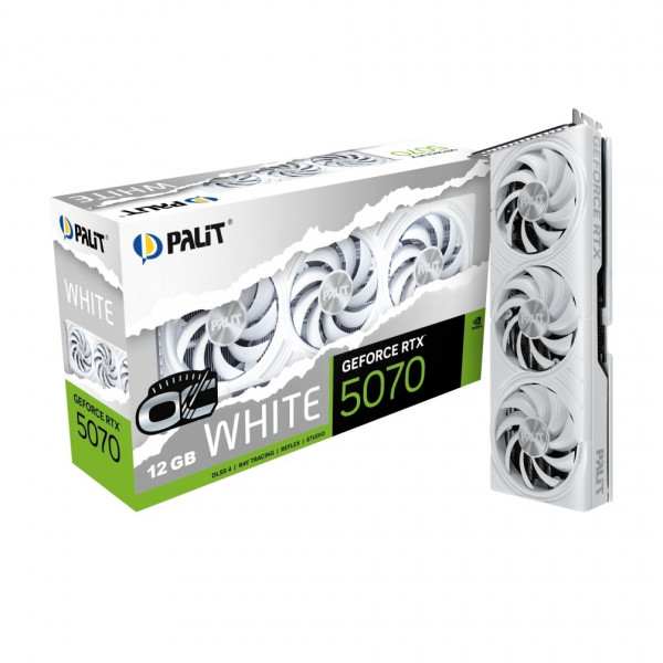 Відеокарта GF RTX 5070 12GB GDDR7 White OC Palit (NE75070U19K9-GB2050W)