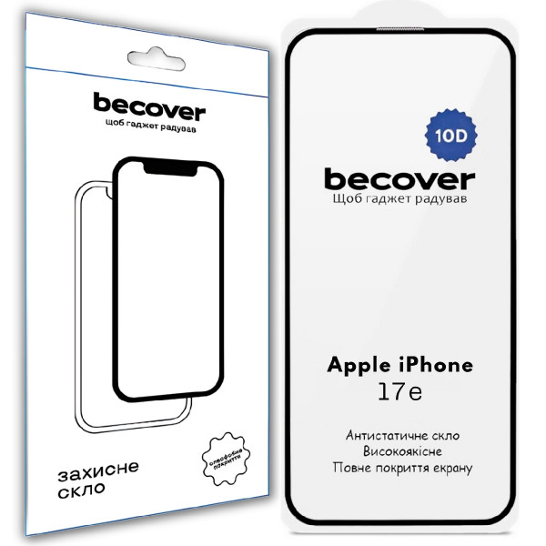 Захисне скло BeCover для Apple iPhone 17e 10D Black (715142)