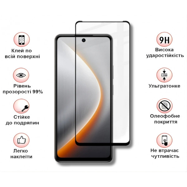 Захисне скло BeCover для Tecno Spark 40 4G (KM5) Black (714922)