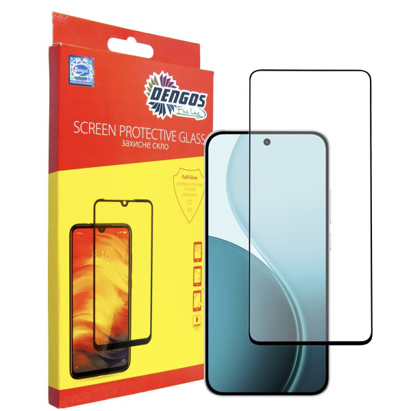 Захисне скло Dengos для Oppo Reno14 Black Full Glue (TGFG-418)