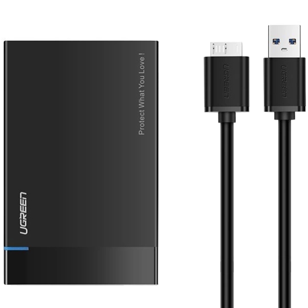 Зовнішня кишеня Ugreen для 2.5" HDD/SSD USB 3.0 US221 Black (30848)