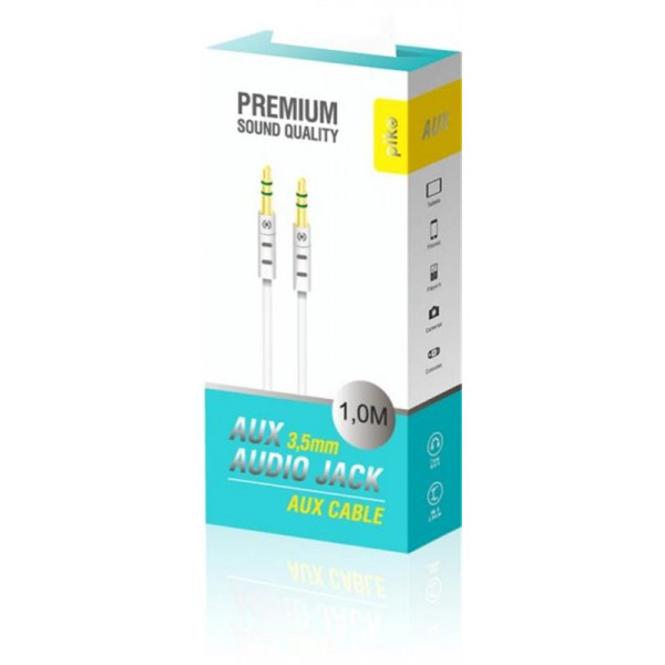 Аудіо-кабель Piko CB-AW11 3.5 мм - 3.5 мм (M/M), 1 м, White (1283126489167)