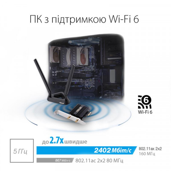 Бездротовий адаптер Asus PCE-AX58BT (90IG0610-MO0R00)