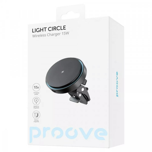 Бездротовий зарядний пристрій Proove Light Circle 15W Black (WHLC15010001)
