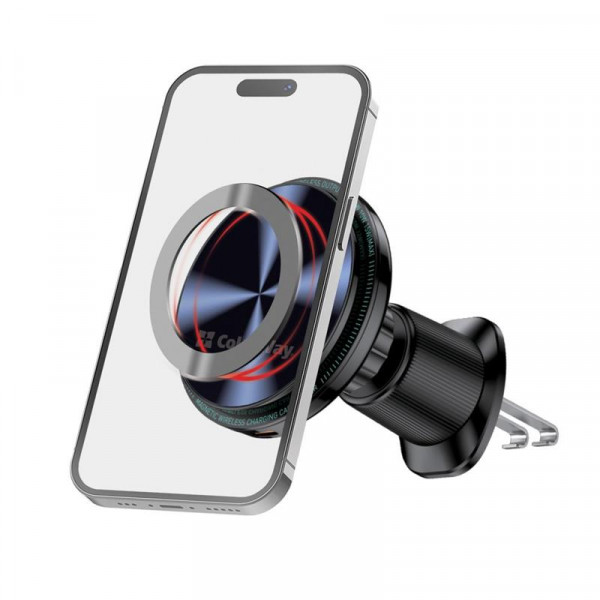 Бездротовий зарядний пристрій СolorWay MagSafe 360° Air Vent 15W Black (CW-CHMW042Q-BK)