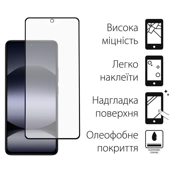 Чохол-накладка Dengos для Xiaomi Redmi Note 14S Violet Full Glue (DG-KM-146) + захисне скло